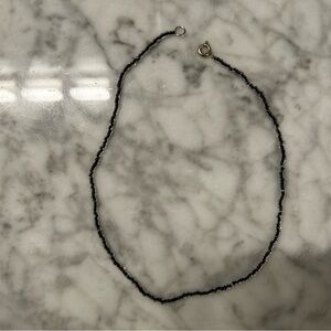 Black beaded choker necklace